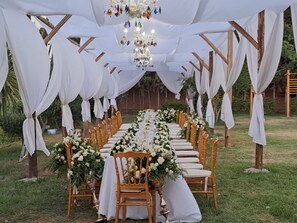 Outdoor banquet area