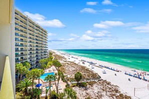 Sun-loungers, beach towels