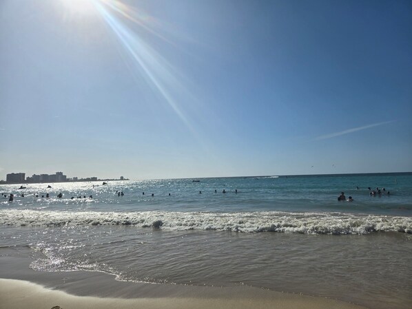 Sun-loungers, beach towels