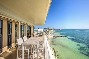 Outdoor dining - Premier Oceanfront Top Floor Condo With Wraparound Balcony & Windows (Key Colony Beach)