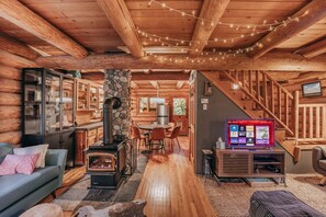 Cabin, 2 Bedrooms, Balcony, Mountain View | Living area
