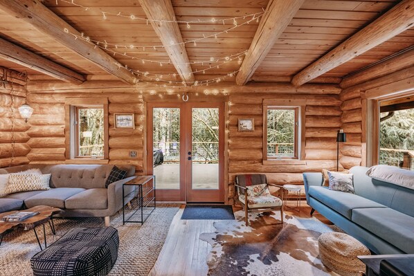 Cabin, 2 Bedrooms, Balcony, Mountain View | Living area
