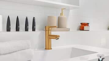 Studio (NBD242) | Bathroom | Shower, hair dryer, towels, toilet paper