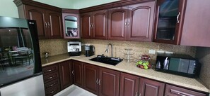 Mini-fridge, microwave