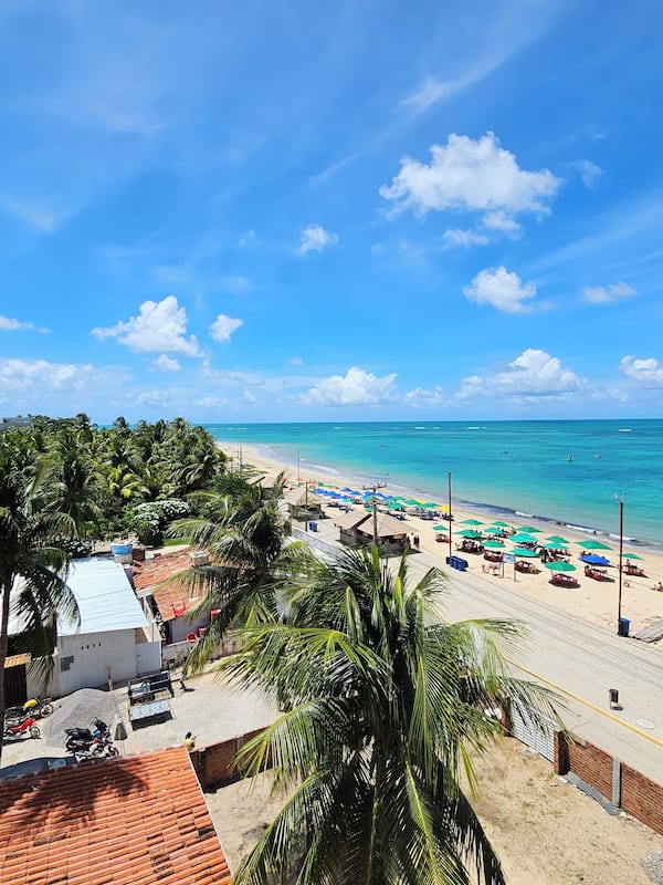 On the beach, white sand