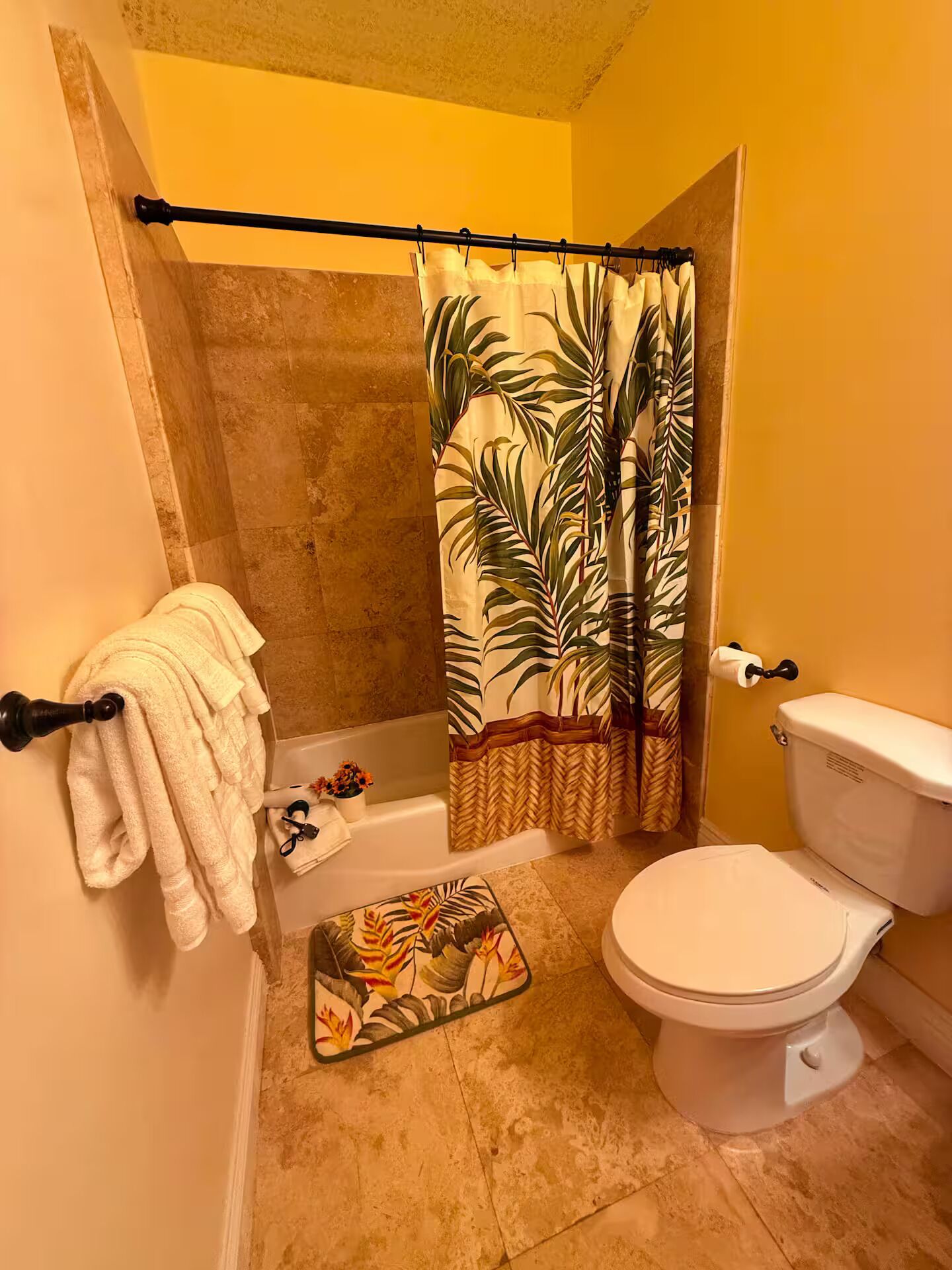 Shower, hair dryer, soap