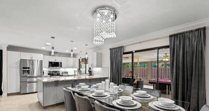 Modern, remodeled, pool table in Wellington!