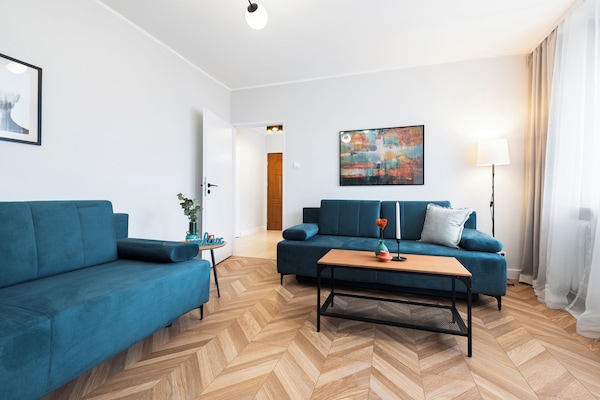 Family Apartment, City View | Living area | 50-inch Smart TV with cable channels, Netflix, streaming services