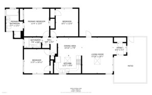 A floor plan of a house with a total internal area of 1,099 sq ft. - 360 Ocean View Roof Deck, 50 Steps to Beach+AC! (Oxnard)