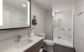 Room, 2 Queen Beds | Bathroom | Shower, hair dryer, towels, soap