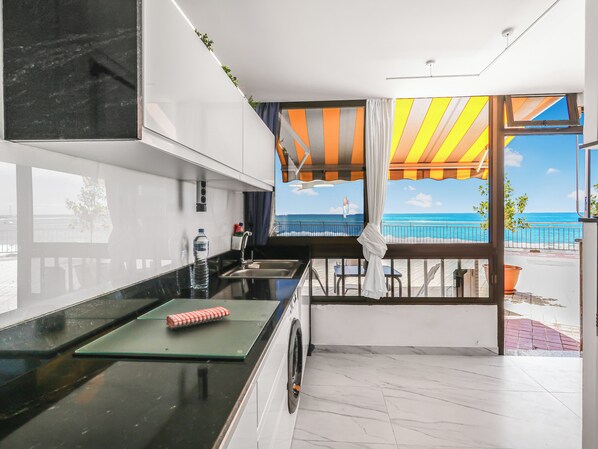 Fridge, microwave, coffee/tea maker