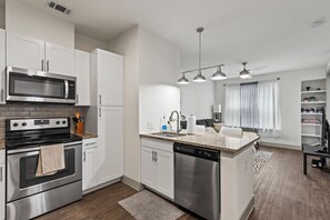Microwave, oven, stovetop, dishwasher