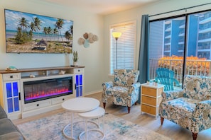Smart TV y chimenea