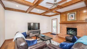 House, Multiple Beds, Patio, Garden View (Luxurious Dream Home) | Living area | 55-inch flat-screen TV with digital channels