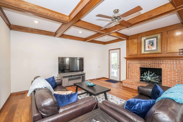 House, Multiple Beds, Patio, Garden View (Luxurious Dream Home) | Living area | 55-inch flat-screen TV with digital channels