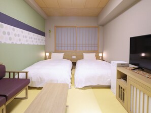 Desk, blackout curtains, free WiFi