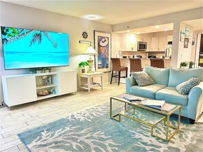 Smart TV, DVD player, books - Beachfront 2BR Condo. Quiet Boutique Building. Heated Pool. Elevator. (Redington Shores)