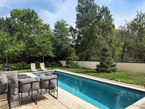Piscine extérieure, piscine chauffée