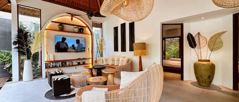 Villa, 4 Bedrooms, Garden View | Living area | 40-inch LCD TV with cable channels