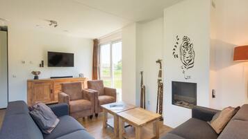 TV, fireplace, stereo