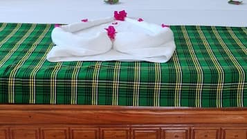 Comfort Double Room, Balcony, Pool View | Desk, laptop workspace, blackout drapes, iron/ironing board