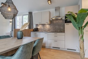 Fridge, microwave, stovetop, dishwasher