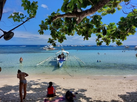 On the beach, white sand, beach bar