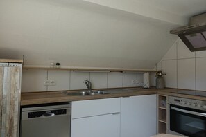 Fridge, oven, stovetop, dishwasher