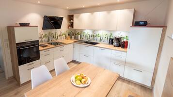 Fridge, oven, stovetop, dishwasher