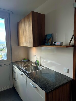 Fridge, microwave, stovetop, dishwasher