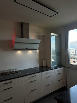 Kühlschrank, Mikrowelle, Herdplatte, Geschirrspüler