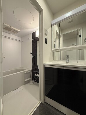 Separate tub and shower, hair dryer, slippers, towels - Lifement (Hiroshima)