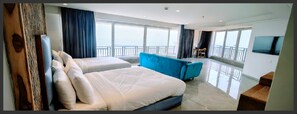  Sea View Family balcony Suite | Hochwertige Bettwaren, Daunenbettdecken, Pillowtop-Betten, Zimmersafe