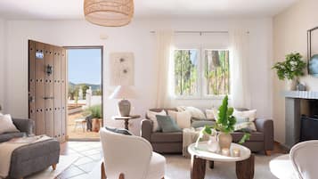 Una Smart TV, una chimenea