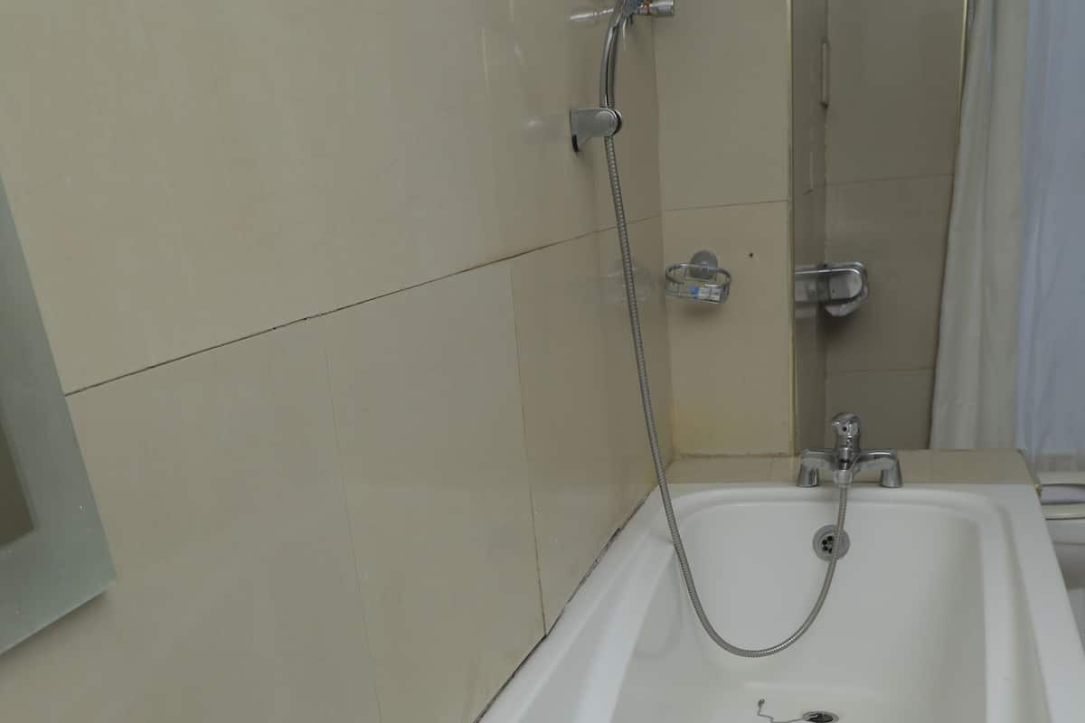 Bathrobes, slippers, soap, toilet paper