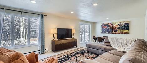 テレビ、暖炉、書斎 / ワークスペース