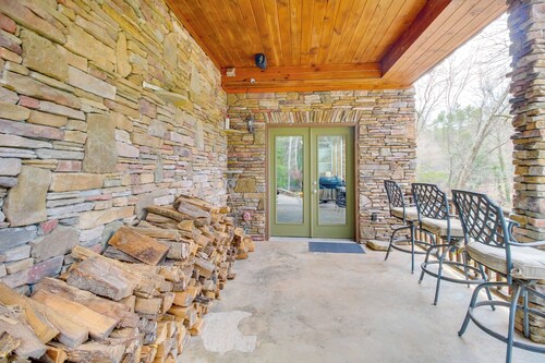 Game Room & Fire Pit: Riverfront Home in Ellijay!