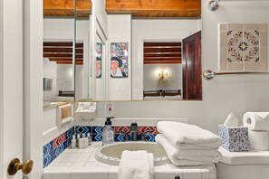 Hair dryer, towels