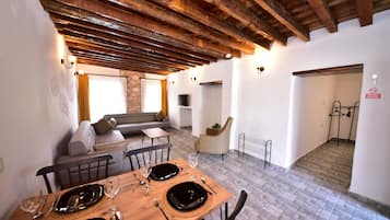 Familien-Penthouse, Balkon, Gartenblick | Innenbereich