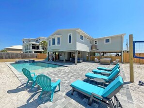 A heated pool - New Pool and Hot Tub! Spacious & Sunny Beach Home with Impeccable Gulf Views! (Pensacola Beach)