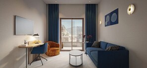 豪華套房, 1 張特大雙人床和 1 張沙發床, 簡易廚房 | 客房內保險箱、筆電工作空間  、熨斗/熨衣板、免費無線上網