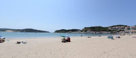 Beach nearby, sun-loungers