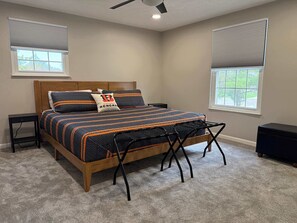 4 bedrooms, iron/ironing board, travel cot, WiFi