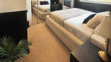 2 bedrooms, travel crib, WiFi, bed sheets