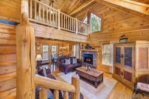 TV, fireplace, table football