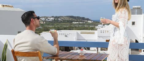 Superior Double Room, Partial Ocean View | Terrace/patio