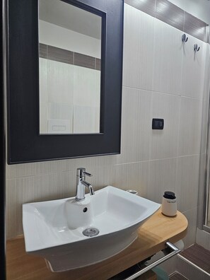 Shower, hair dryer, bidet, soap