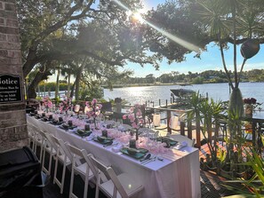 Outdoor banquet area