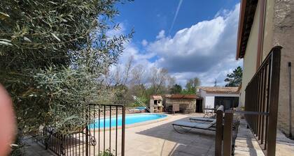 8-person house with pool and jacuzzi, 5 minutes from apt.