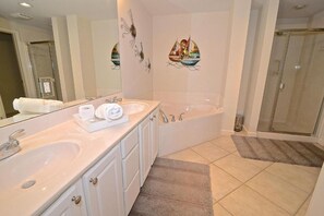 Shower, jetted bath